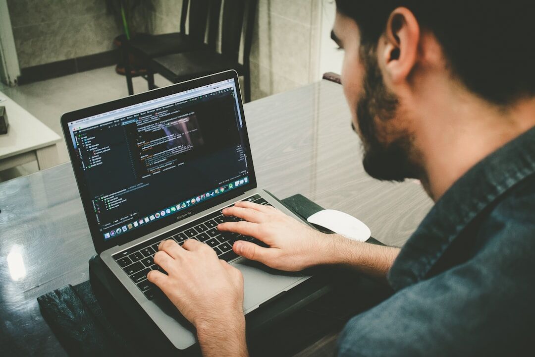 content creation on laptop
