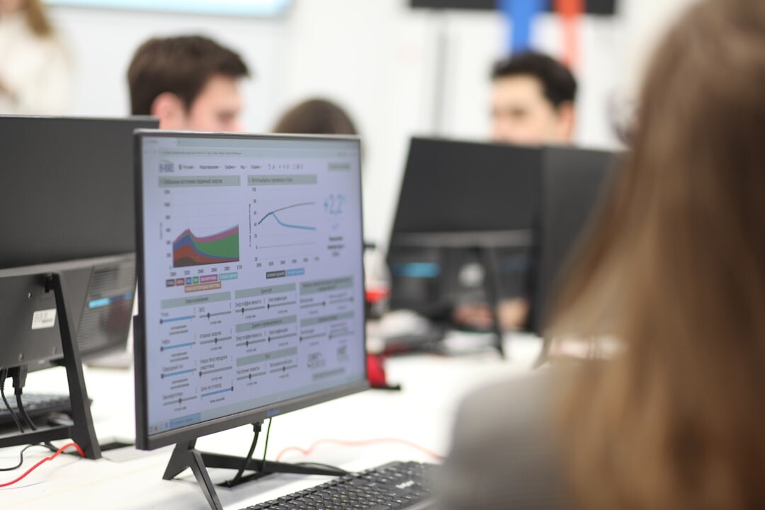 seo team working on computer